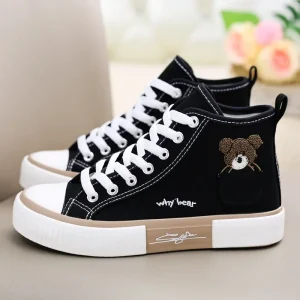 Chaussures en toile mignonnes femmes baskets respirantes marque chaussures de Sport pour femme décontracté chaussures vulcanisées chaussures plates haut Zapatos Mujer