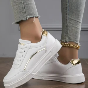 Baasploa femmes espadrilles décontractées en cuir plate-forme baskets pour femmes classiques confort chaussures de skateboard antidérapantes