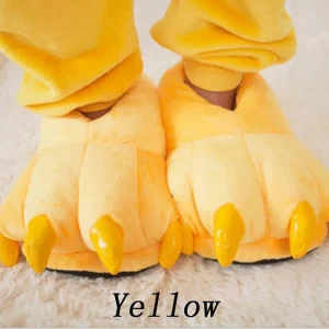 Chaussons de sol d'intérieur en peluche patte d'animal pour hommes et femmes, chaussures douces, griffe de dinosaure, monstre de Noël, maison, chaud, drôle, hiver