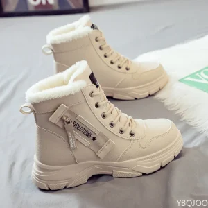 Bottes de neige chaudes d'hiver pour femmes, polyvalentes, simples, confortables, décontractées, antidérapantes, résistantes à l'usure, bottes courtes pour femmes